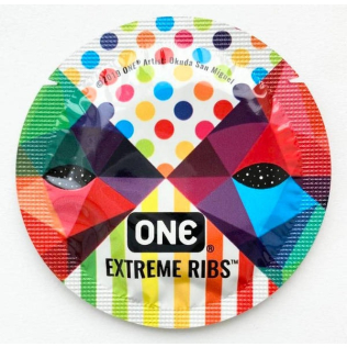 Рельєфний презерватив з латексу One Extreme Ribs 5 штук