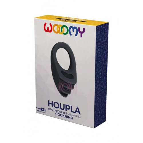 Эрекционное виброкольцо черного цвета Wooomy Houpla - 3