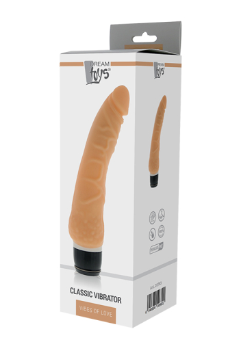 Реалістичний вібромасажер тілесного кольору Dream toys Purrfect silicone classic - 2