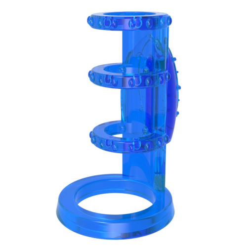 Вібронасадка на член синього кольору Chisa Vibrating Cock Cage - 2