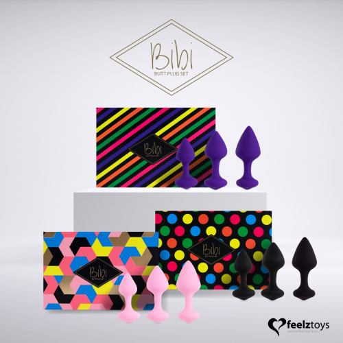 Набір силіконових анальних пробок фіолетові FeelzToys Bibi Butt Plug - 6