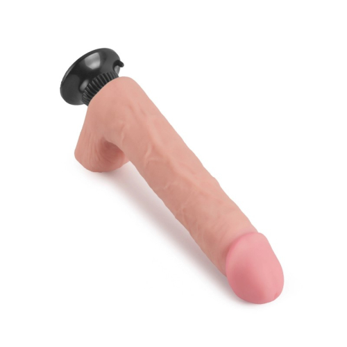 Вибратор реалистичный на черной присоске силиконовый телесный Vscnovelty Extreme Soft Dual Layer Realistic Dildo Vibrator 12.5 - 3