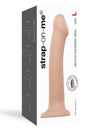 Фаллоимитатор силиконовый на присоске Strap-On-Me Dual Density Dildo Flesh L - 4