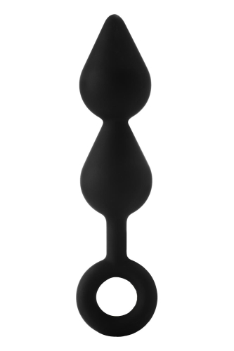 Анальная пробка с кольцом двойная черного цвета Dream Toys FANTASSTIC размер XL - 1