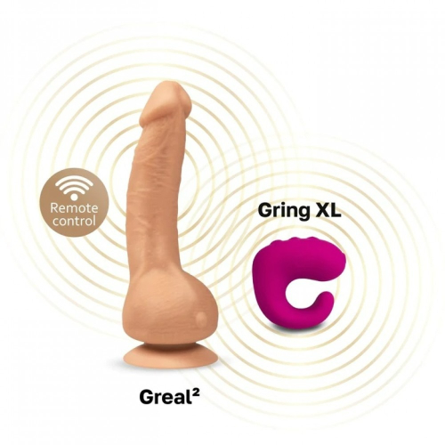 Вибратор реалистичный на присоске бежевый Gvibe Greal Mini - 2