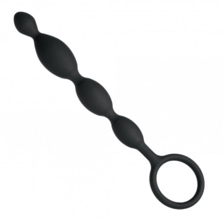 Силиконовые анальные бусы чёрные Anal Plug Silicone