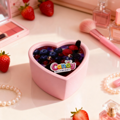 Масажна свічка у формі серця з ароматом чорниці Candy Blueberry 70 мл - 15