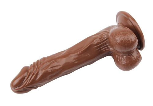 Реалістичний вібратор на присоску коричневий GHISA JAMES DEEN 8.5 Vibrating Dildo - 6