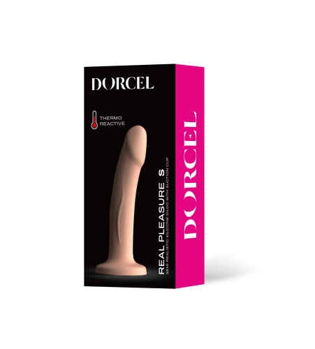 Насадка для страпону на присосці термоактивна силіконова тілесного кольору Dorcel Real Pleasure розмір S - 6