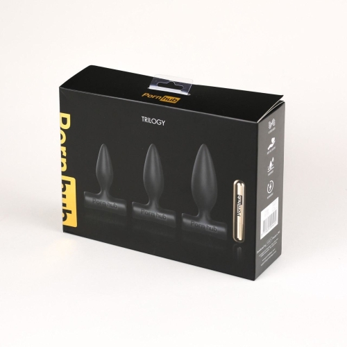 Набор анальных пробок с перезаряжаемой вибропулей Pornhub Anal Training Kit - 7