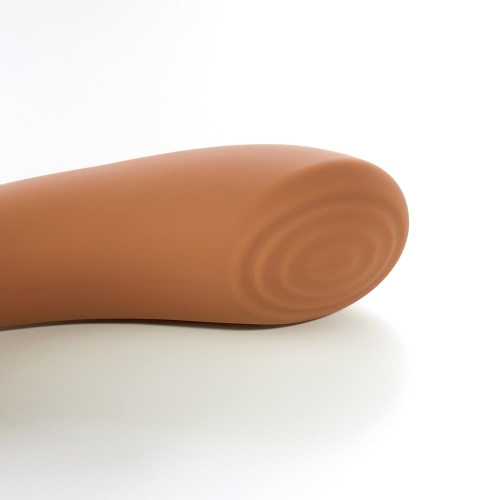 Вібратор точки G з вакуумним стимулятором клітора бежевий Sweet Em Velvet Lure - 5