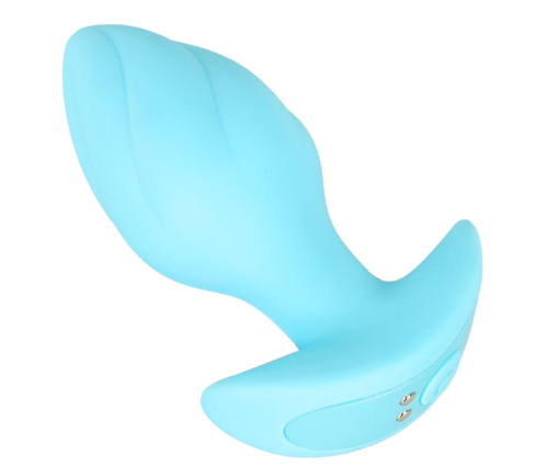 Анальная вибропробка синяя Soft Silicone Vibrating Mini Butt Plug - 7