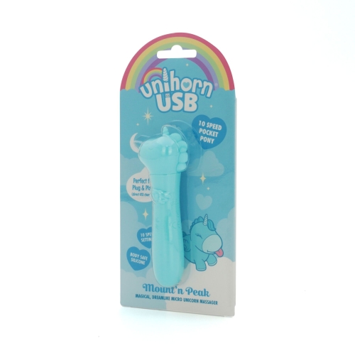 Віброкулька одноріжка для клітора бірюзового кольору Unihorn USB Bullet Mount'n Peak - 3
