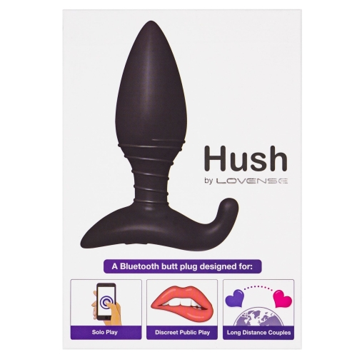 Анальна смарт вібропробка силіконова чорна lovense Hush розмір S - 5