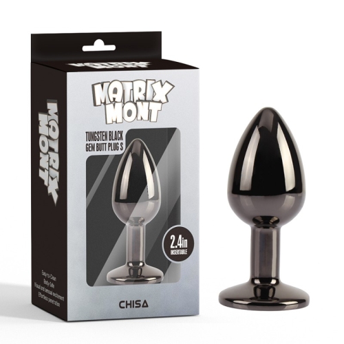 Анальная пробка черного цвета с радужным кристаллом Chisa Tungsten Gem Butt Plug размер Small - 1