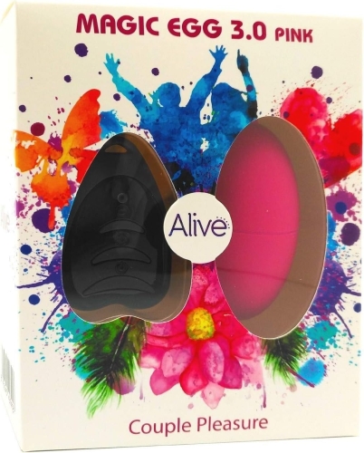 Виброяйцо вагинальное розовое с дистанционным управлением Alive Magic Egg 3.0 - 3