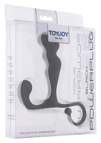 Масажер простати з фігурною ручкою чорного кольору Toy Joy - 4