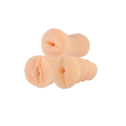 Набор из 3-х мастурбаторов реалистичных с вибрацией Three Way Stroker Set - 2