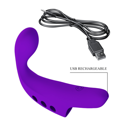 Вібронасадка на палець для клітора фіолетова Lybaile Pretty Love Fingering Vibrator Gorgon - 10