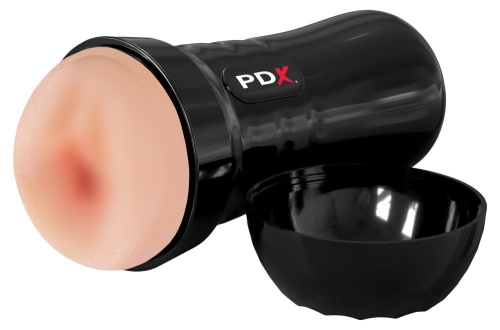 Мастурбатор у чорній колбі вагіна самозмащувальний тілесний Pipedream PDX Extreme Wet Pussies - 1