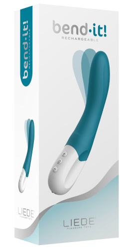 Вібратор вагінальний та для точки G бірюзового кольору Liebe Bend It Rechargeable - 4