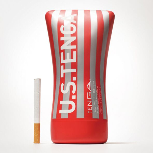Мастурбатор в колбі силіконовий м'яка подушечка білого кольору Tenga US Soft Tube Cup - 3