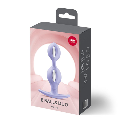 Анальные шарики с эффектом вибрации фиолетовые Fun Factory B BALLS DUO - 4