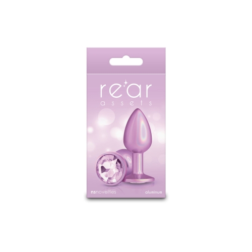 Анальная пробка с камушком розовая NS Novelties Rear Assets - Iridescent размер Small - 3