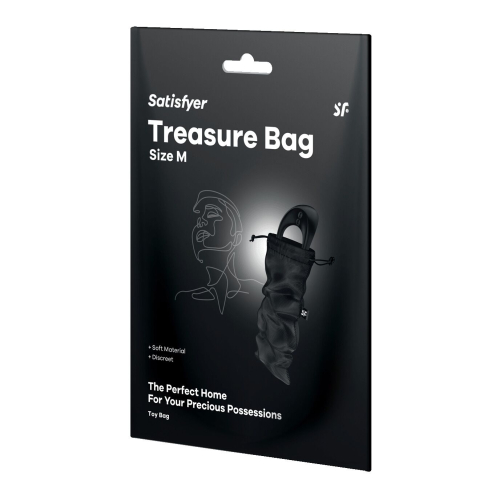 Мешочек для хранения игрушек черного цвета Satisfyer Treasure Bag размер M - 3