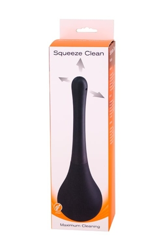 Анальна груша для очищення чорна Seven Creations Squeeze Clean - 4