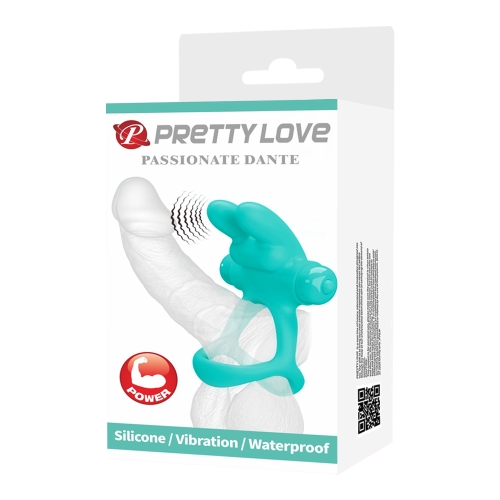 Эрекционное виброкольцо на член бирюзового цвета Lybaile Pretty Love Passionate dante - 10
