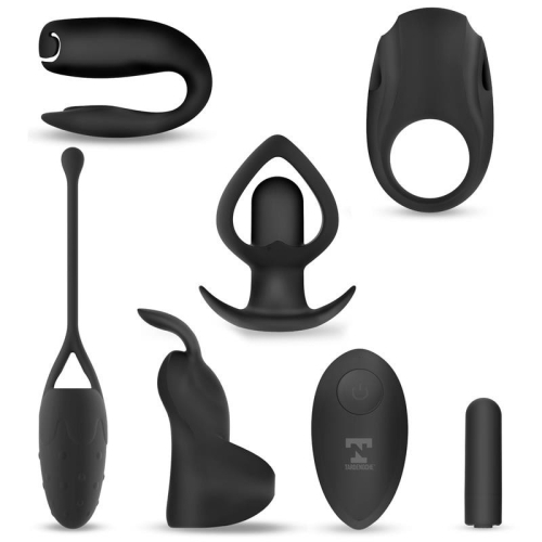 Набор игрушек для пар силиконовый черный Tardenoche Six-in-one Vibrating Bullet 6 Accessories Kit - 2