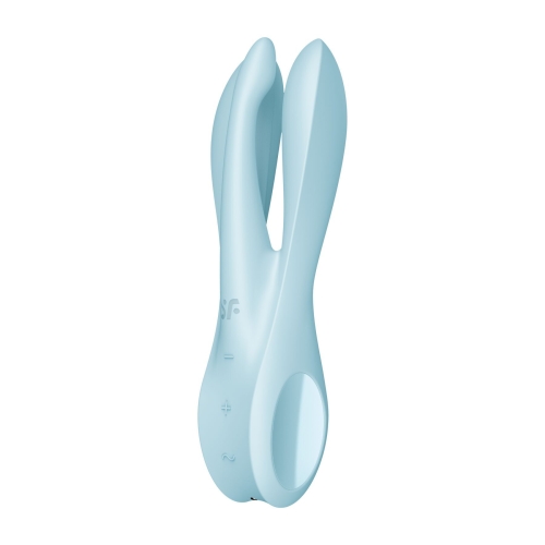 Кліторальний стимулятор блакитного кольору Satisfyer Threesome 1 - 2