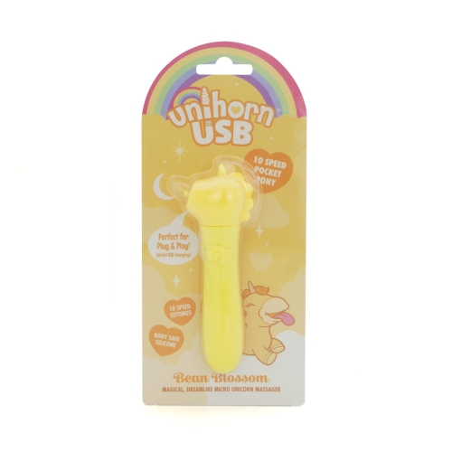 Віброкулька одноріжка для клітора жовтого кольору Unihorn USB Bullet Bean Blossom - 6