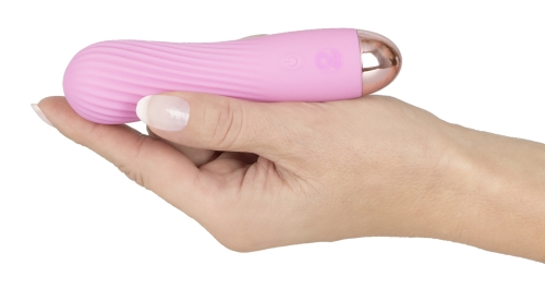 Вибропуля ребристая для клитора розового цвета Soft Silicone Cuties Mini Vibrator - 4