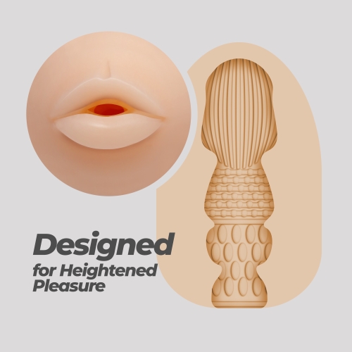Мастурбатор у колбі яйце рот реалістичний тілесний CRUSHIOUS EZY EGG THE Mouth - 6