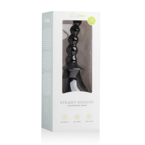 Анальний душ із рельєфним носиком силіконовий чорний EasyToys - 5