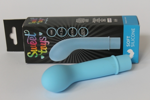 Вібратор силіконовий вагінальний для точки G синій SWEET TOYS - 3
