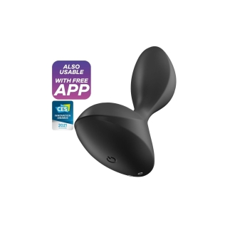 Анальная пробка с вибростимуляцией силиконовая черная Satisfyer Sweet Seal