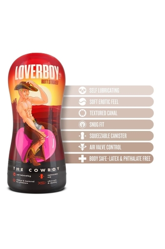Мастурбатор в колбе анус самосмазывающийся бежевый Blush Coverboy Cowboy - 3