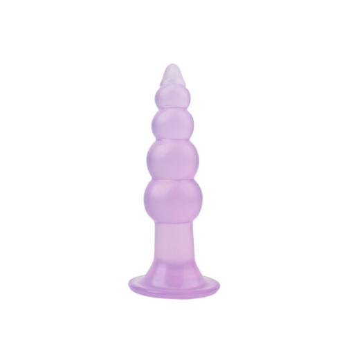 Анальная пробка на присоске фиолетового цвета Chisa Bumpy Hi Rubber - 2