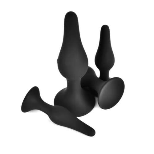 Набор анальных пробок черного цвета Vscnovelty V Fantasy pleasure anal training kit 4 предмета - 3