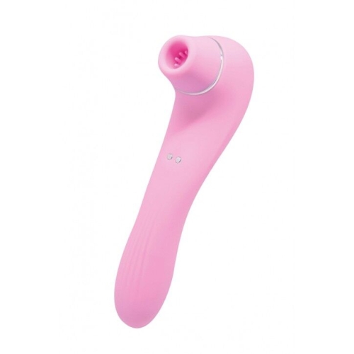 Вибратор с клиторальной вакуумной стимуляцией розового цвета Wooomy Smoooch Black Clitoral Suction &amp;amp; Vibration - 1