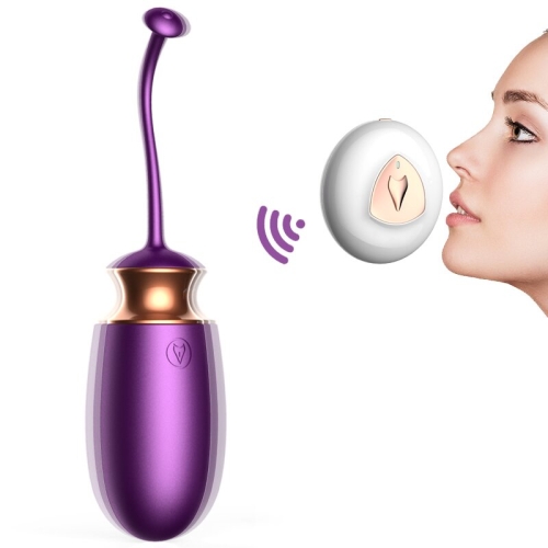 Віброяйце з підігрівом і пультом ДУ силіконовий фіолетовий Vibrating Love EGG USB - 2