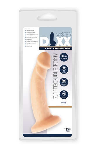 Гибкий фаллоимитатор реалистичный на присоске бежевый Dream Toys MR. DIXX TROUBLE TONY 7.1INCH DONG - 4