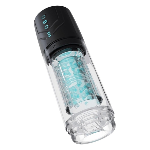Мастурбатор із ротацією та всмоктуванням прозорий Blush M For Men Whirlwind Pro - 4