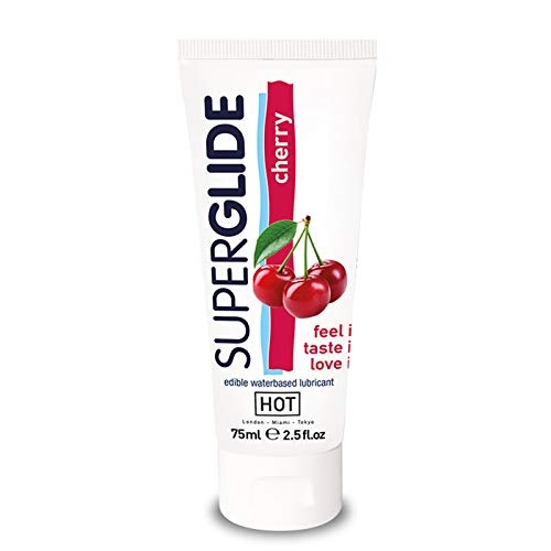 Съедобный лубрикант на водной основе со вкусом вишни Superglide HOT - 1
