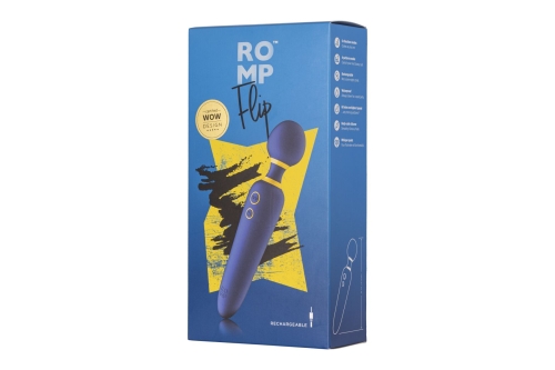 Вибромассажер Ванд с гибкой головкой синего цвета Romp Flip - 7