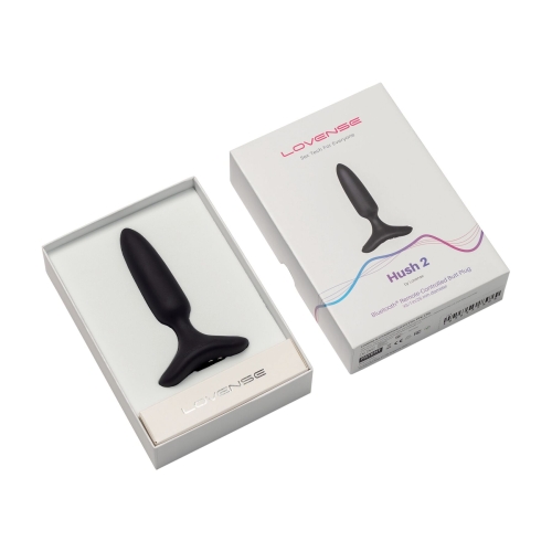 Анальна вібропробка чорного кольору з керуванням зі смартфона Lovense Hush 2 розмір XS - 4