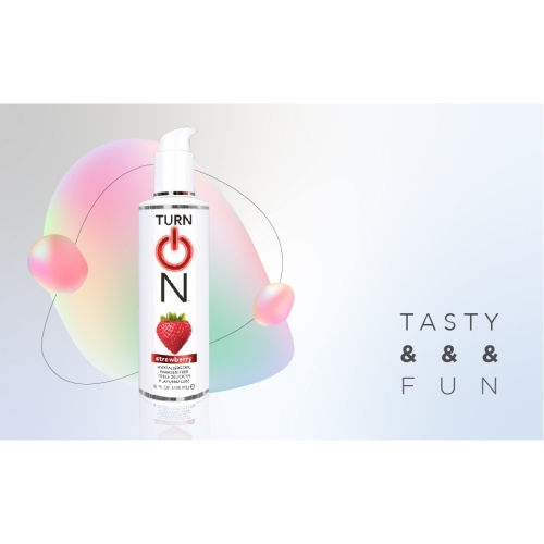 Оральний лубрикант на водній основі зі смаком полуниці без цукру Wet Turn On Yummy Lube 118 мл - 8